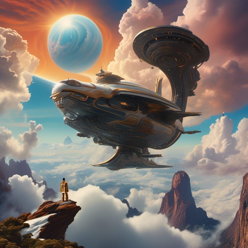 Falkor Soaring Majestically in Cinematic Lighting