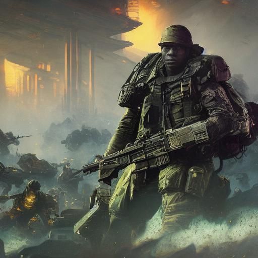 Dark Fantasy US Marine Corps Concept Art