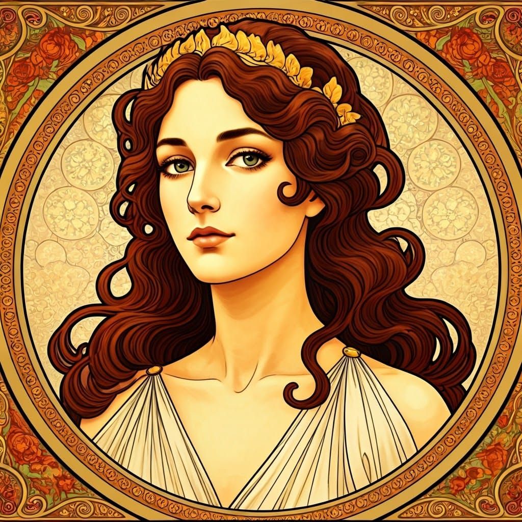 Glamorous Goddess in Stained Glass