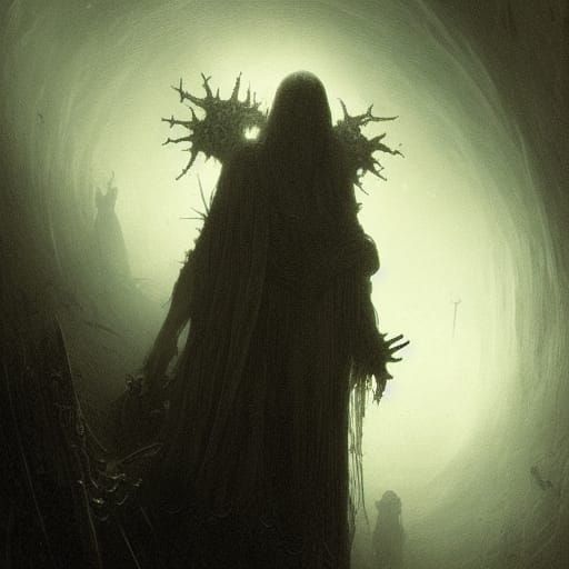 Grotesque Nerd in Gothic Horror Style