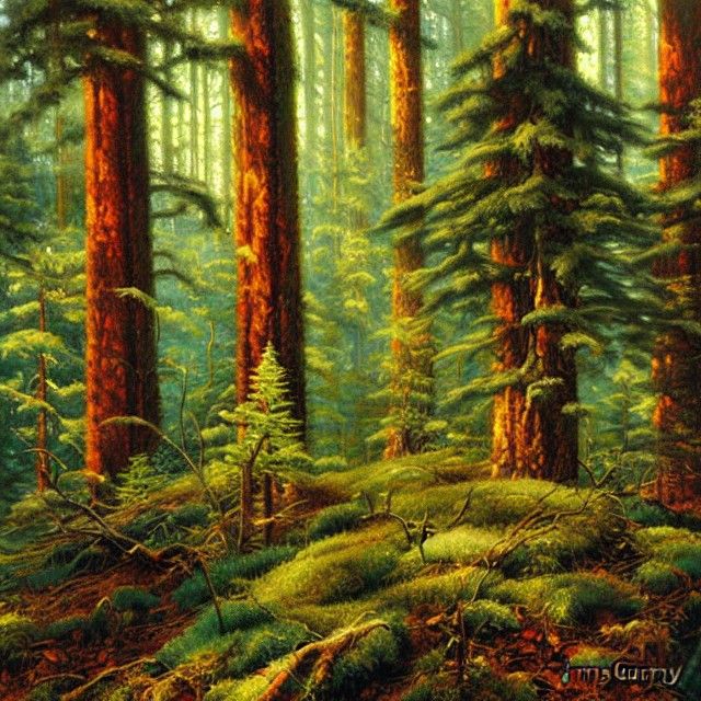 Crystalline Forest: An Oil Painting Landscape