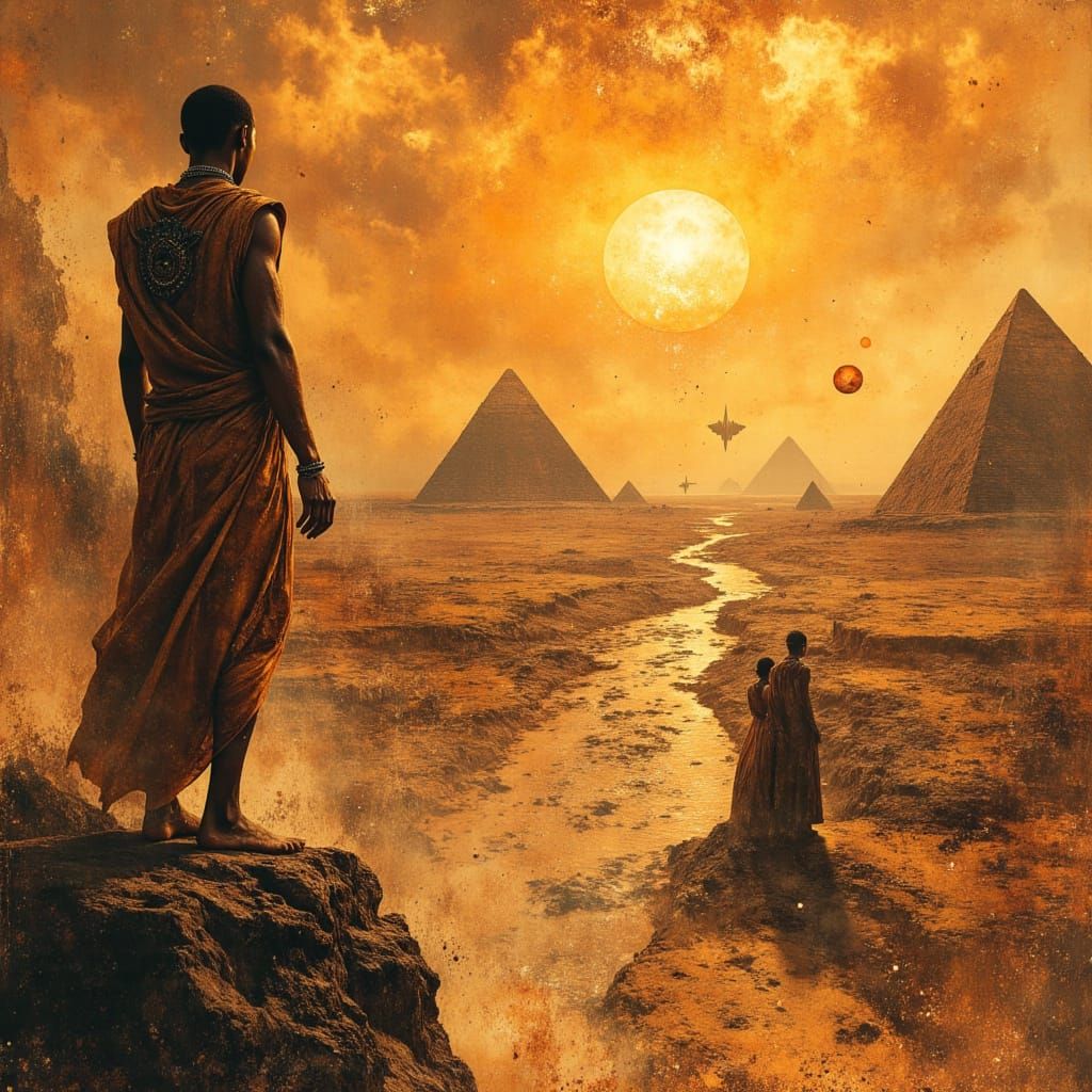 Ancient Egypt Meets Cyberpunk City on Alien Planet