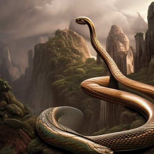 Dramatic Snake in Detailed Digital Matte Painting