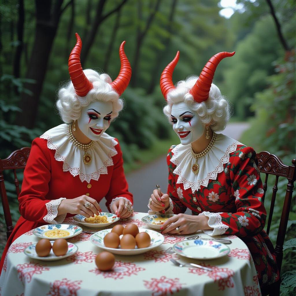 Demonic Geriatric Women Journeying to the Underworld