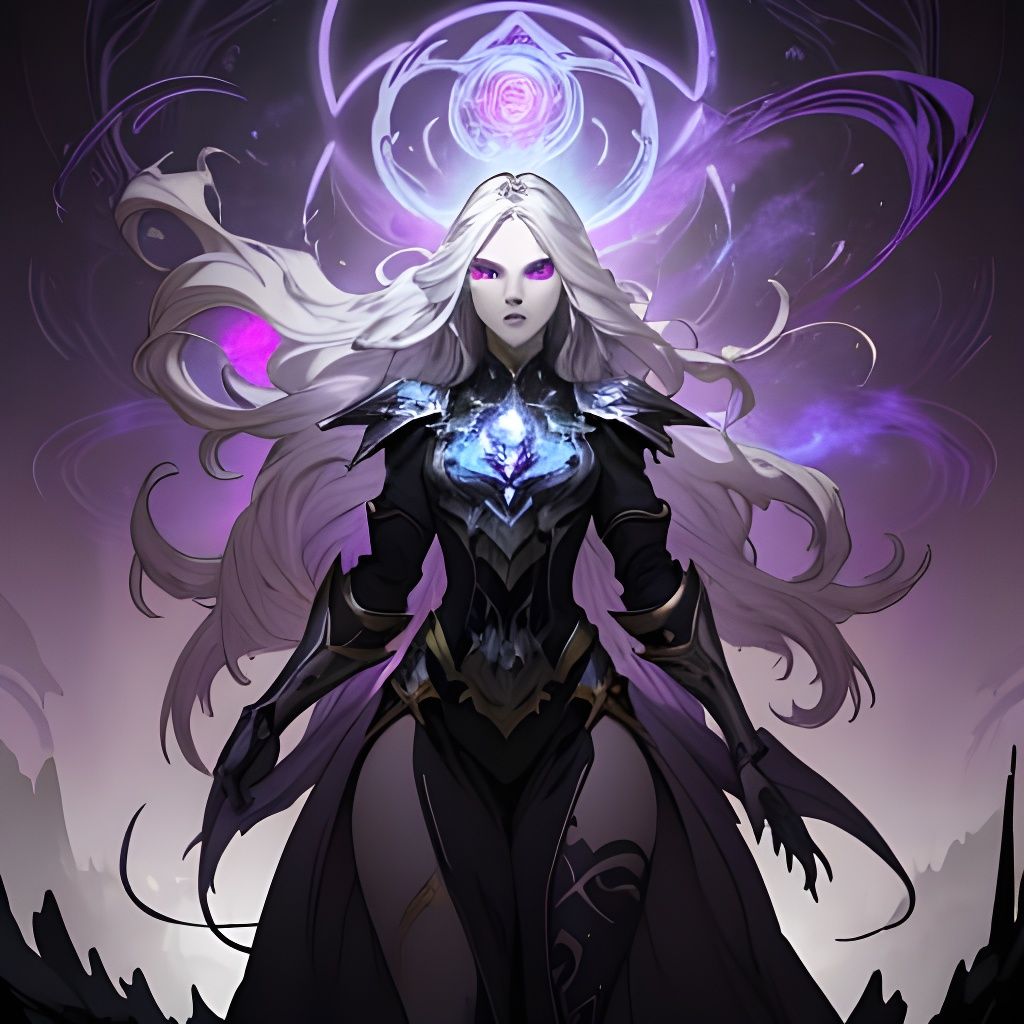 Dark Fantasy Warrior Concept Art with Cosmic Power