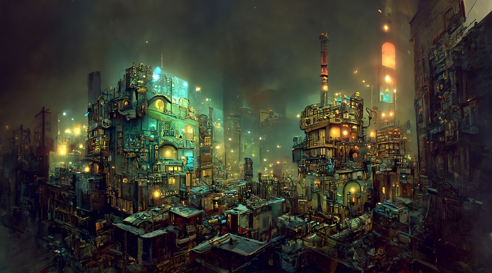 Cyberpunk Post-Apocalyptic Cityscape by Daido Moriyama