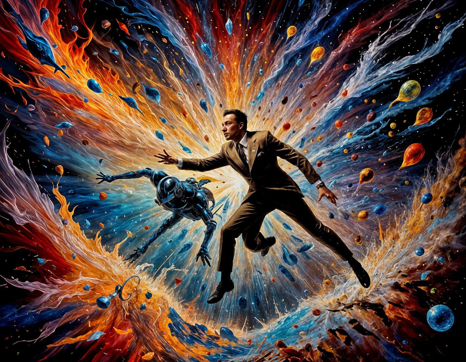 Kaleidoscopic Alien Deep in Thought