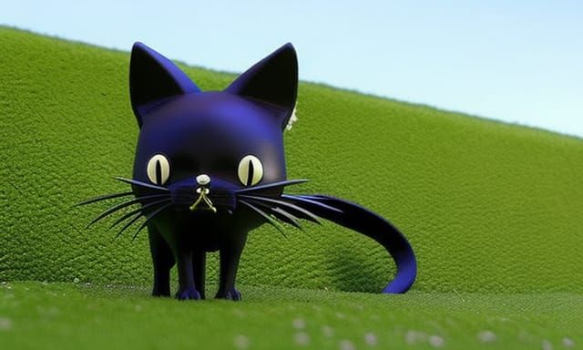 Jiji Black Cat from Studio Ghibli in Photorealism