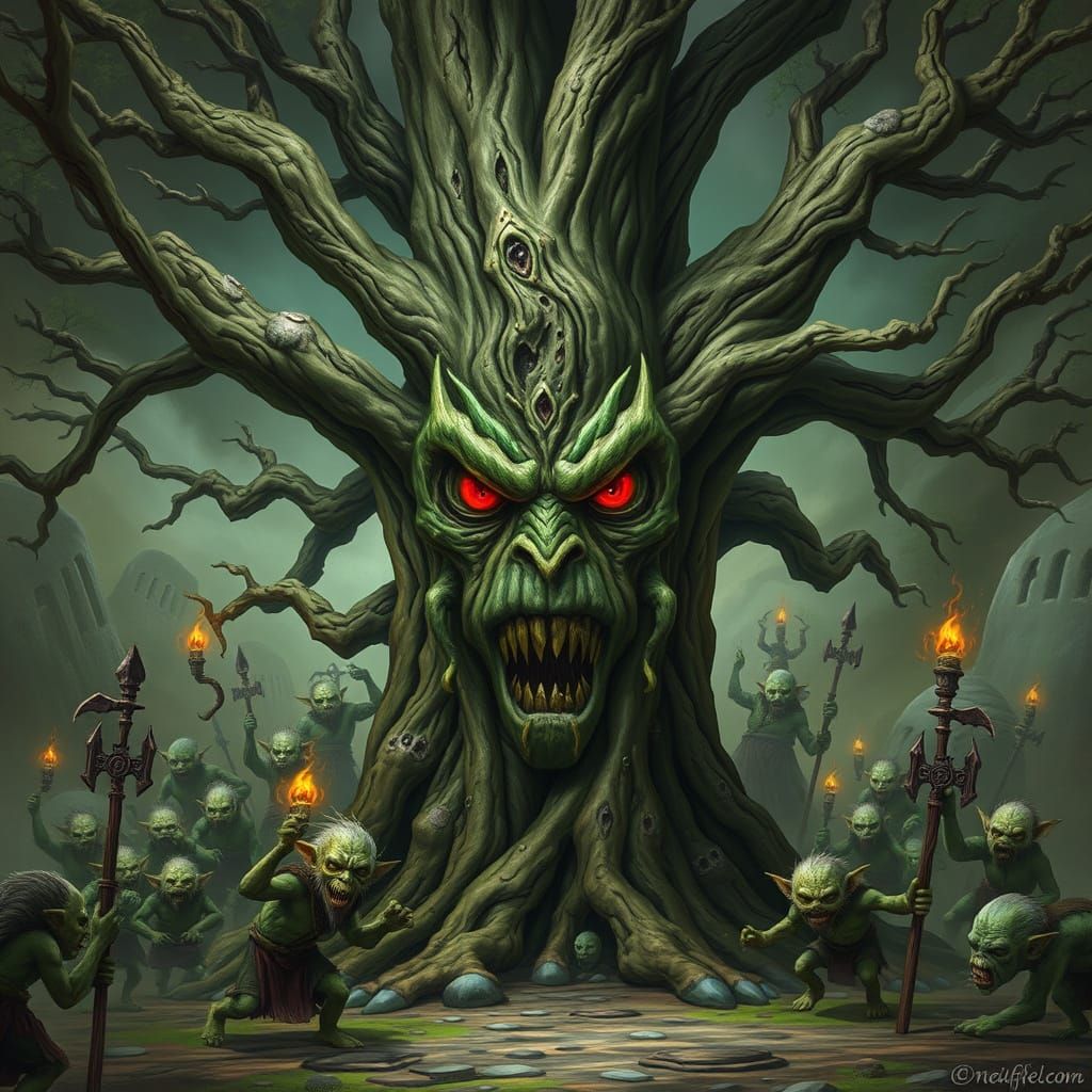 Wise Evil Tree Commands Orc Army