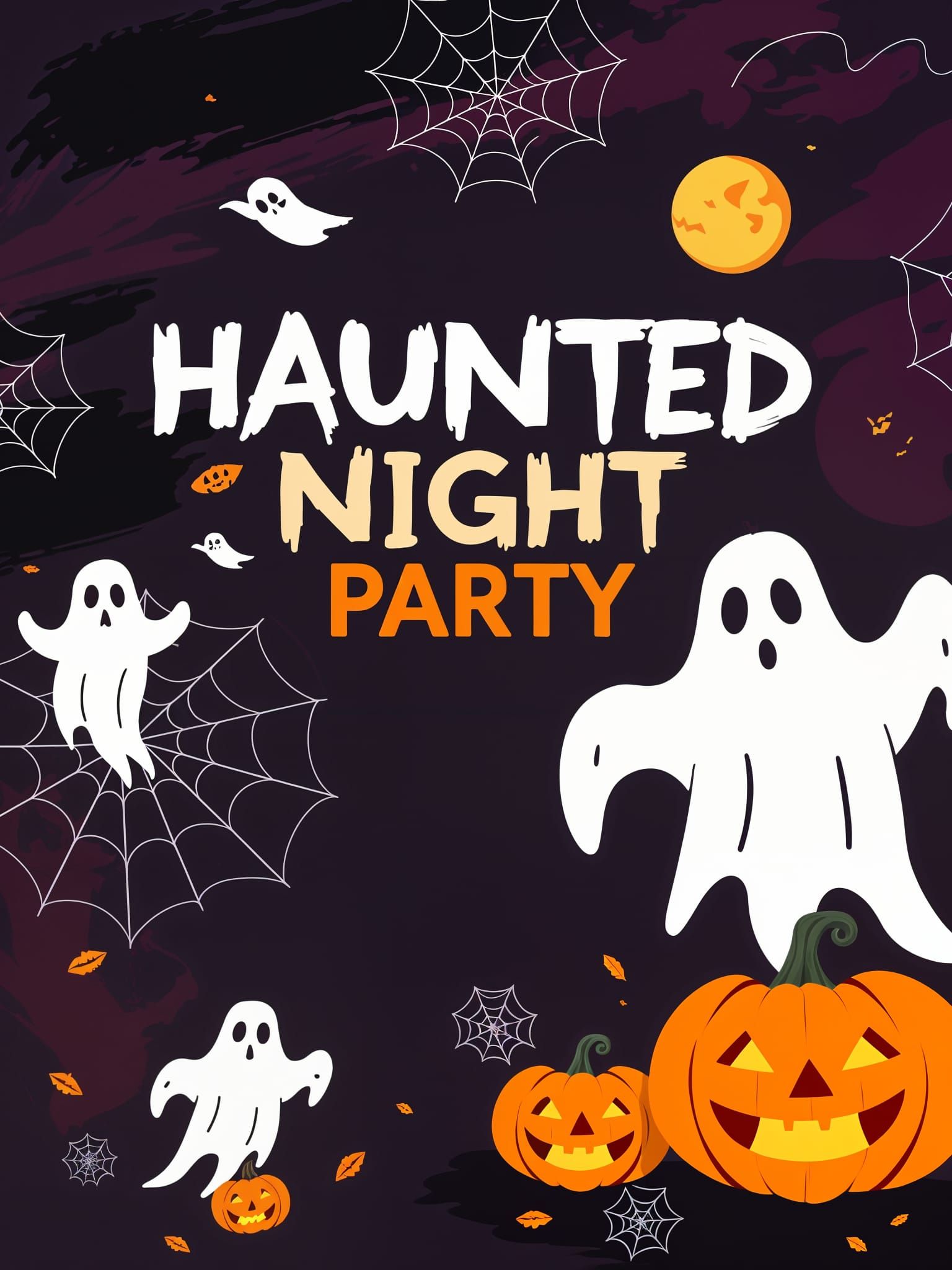 Spooky Halloween Party Flyer in Flat Vector Art