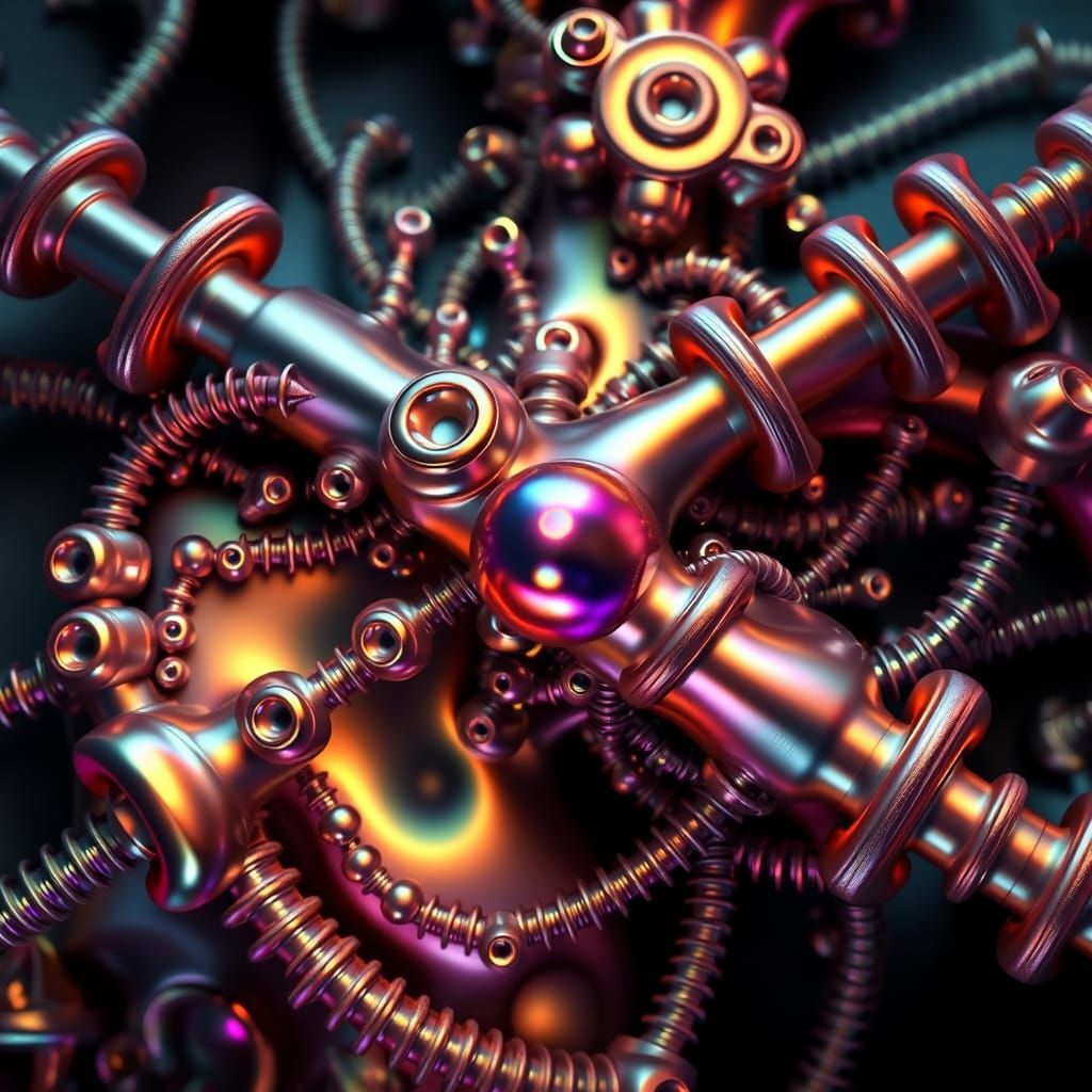 Abstract Fractal Design of Screws and Nails in 3D