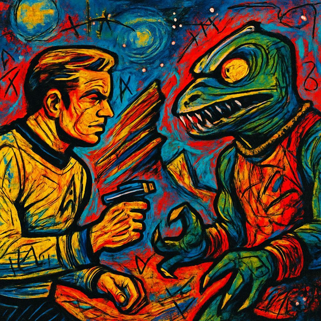 Kirk Versus Gorn at Vasquez Rocks: Cosmic Scribbles