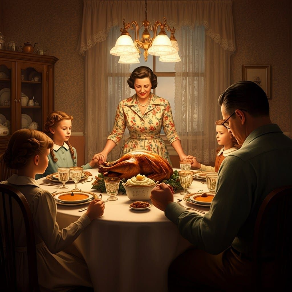 Vintage Thanksgiving Dinner in Americana Style