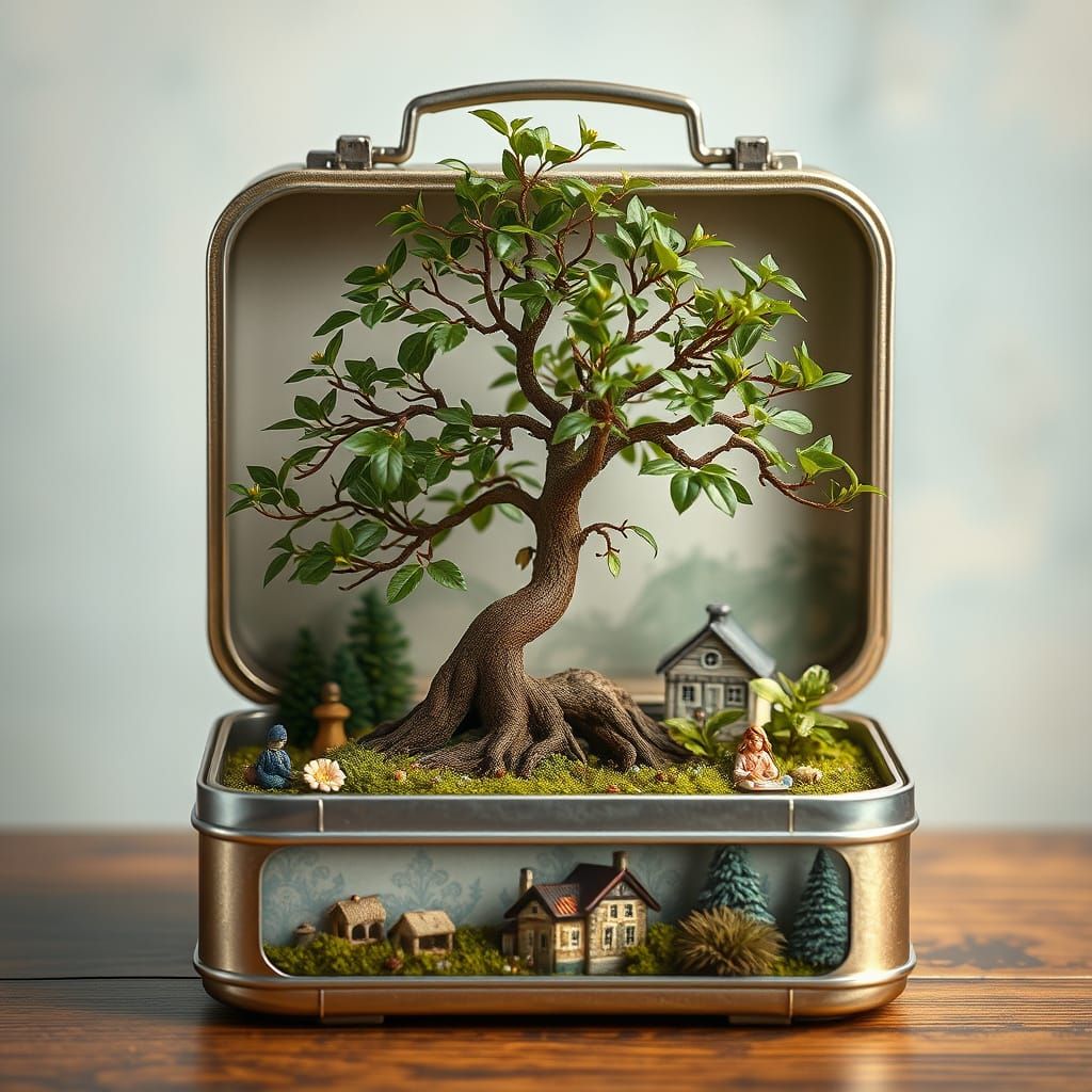Bonsai in a Lunchbox: Harmonious Miniature Landscape