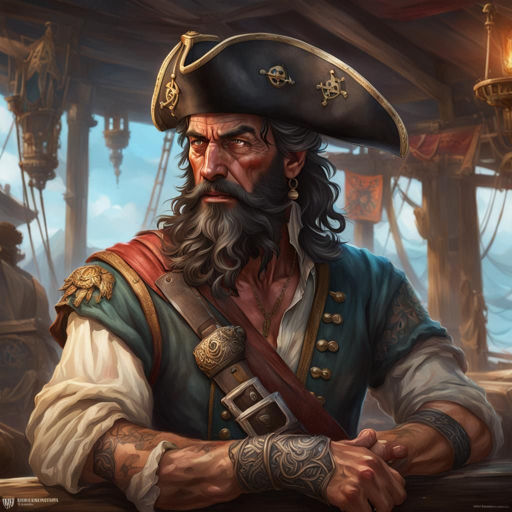 Blackbeard's Tattooed Arm in Ship Sword Fight