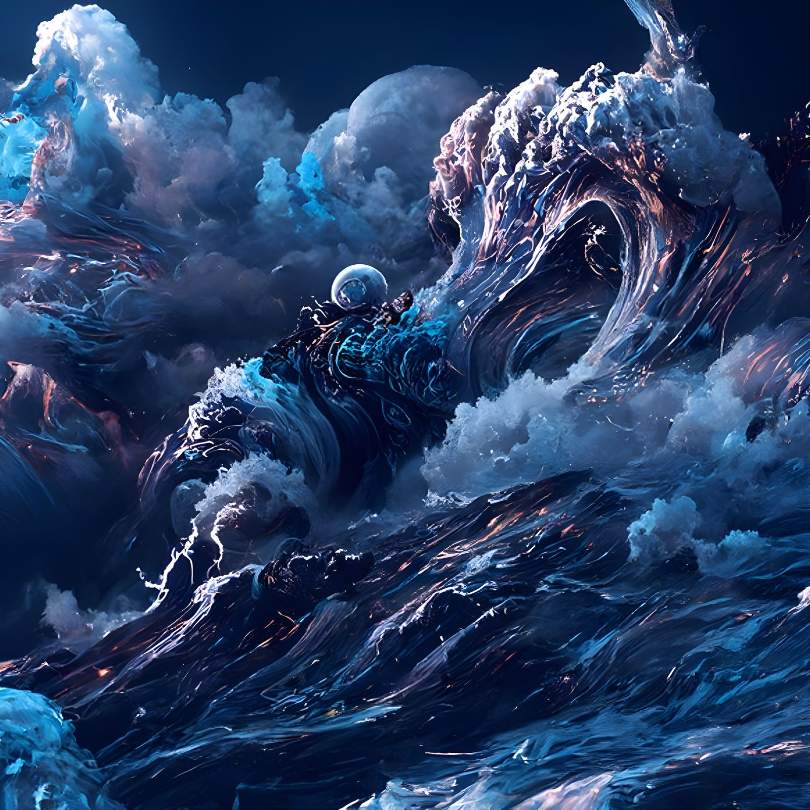 Wrathful Ocean Maelstrom in Hyperrealistic Style