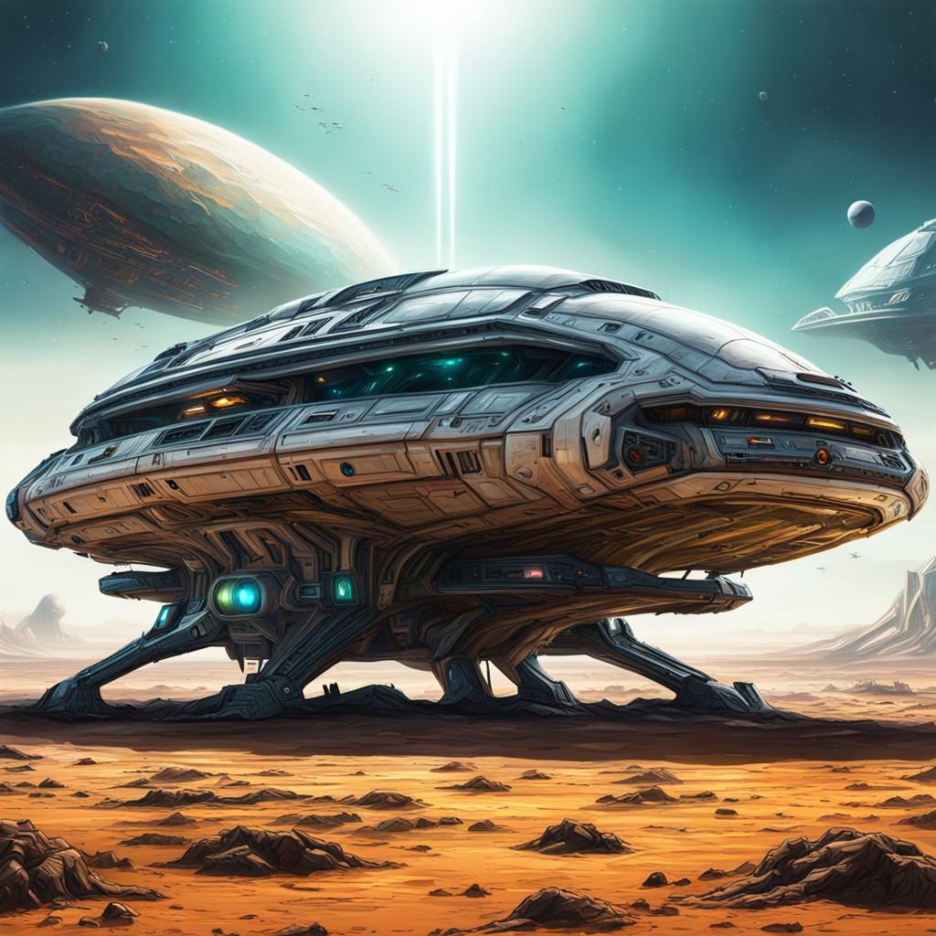 Futuristic Pod Home Community on Alien Plain