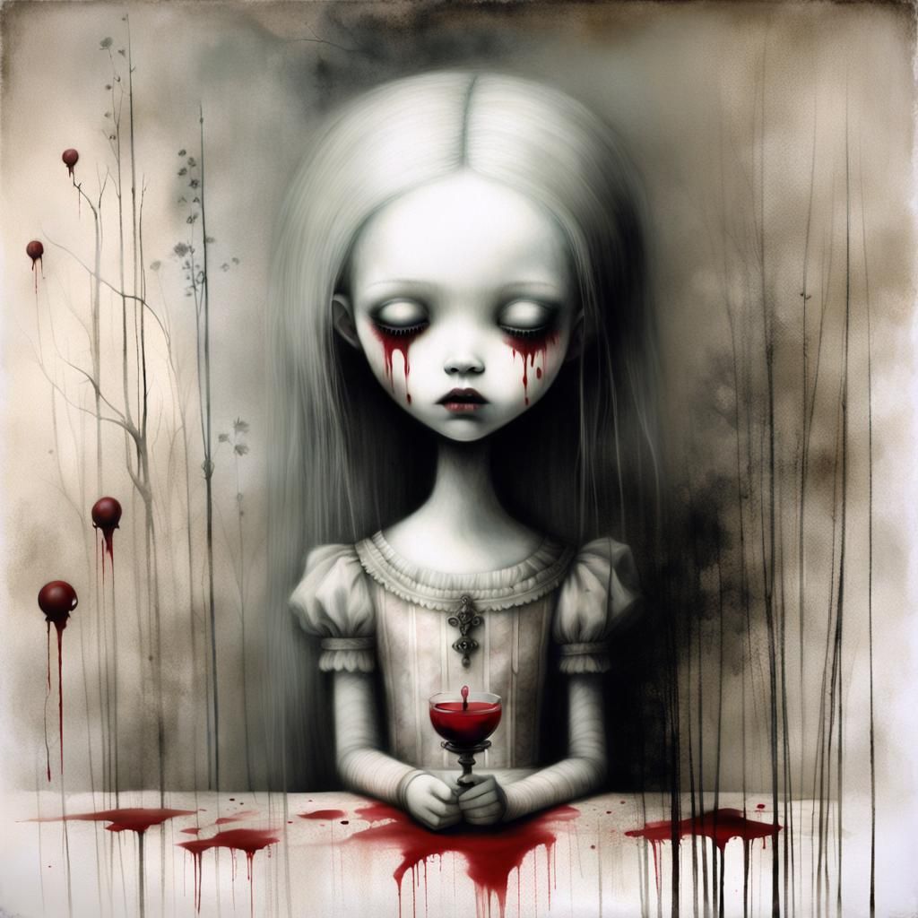 Surreal Vampire Scene in Gammell and Ceccoli Style