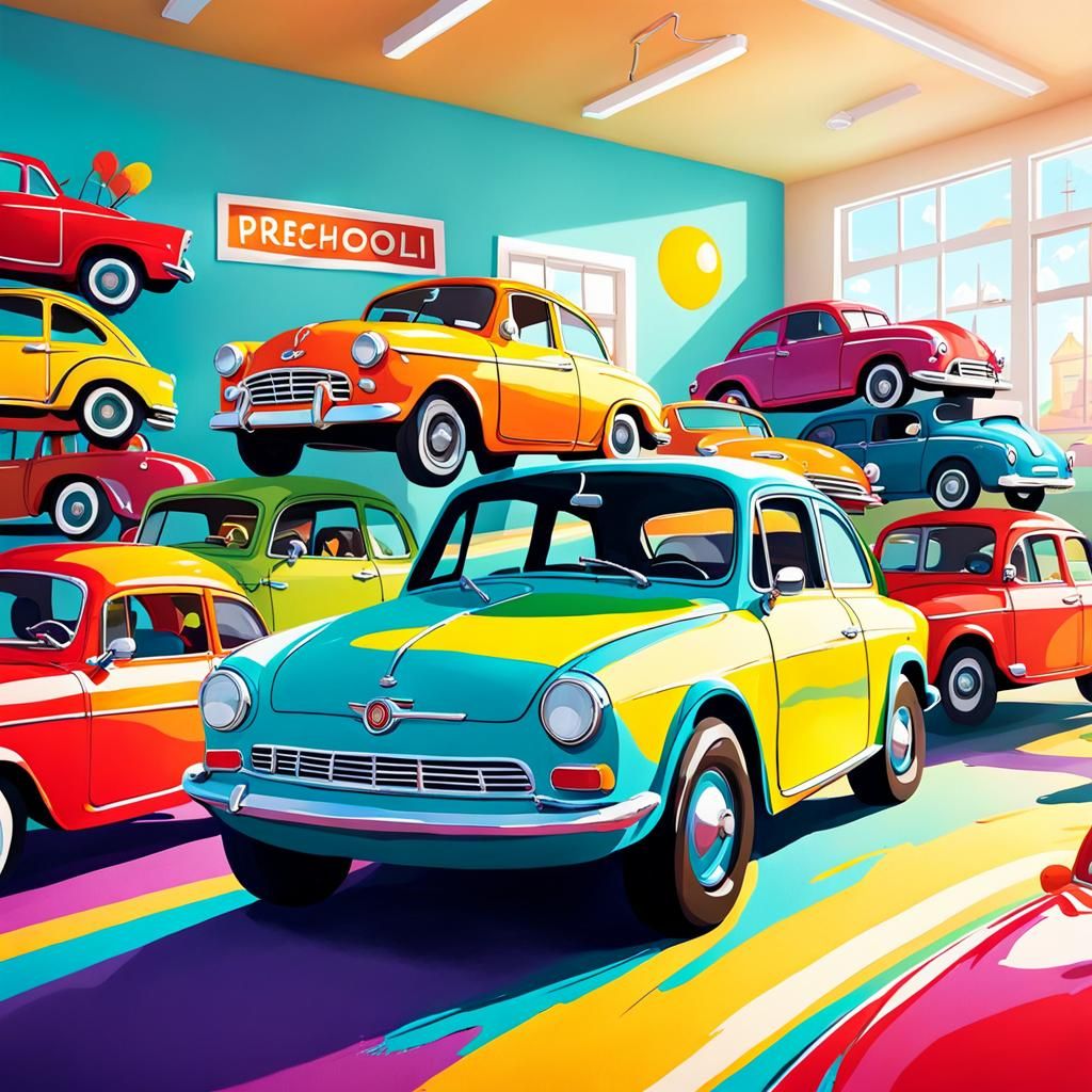 Children's Book Art: Playful Preschool Classroom