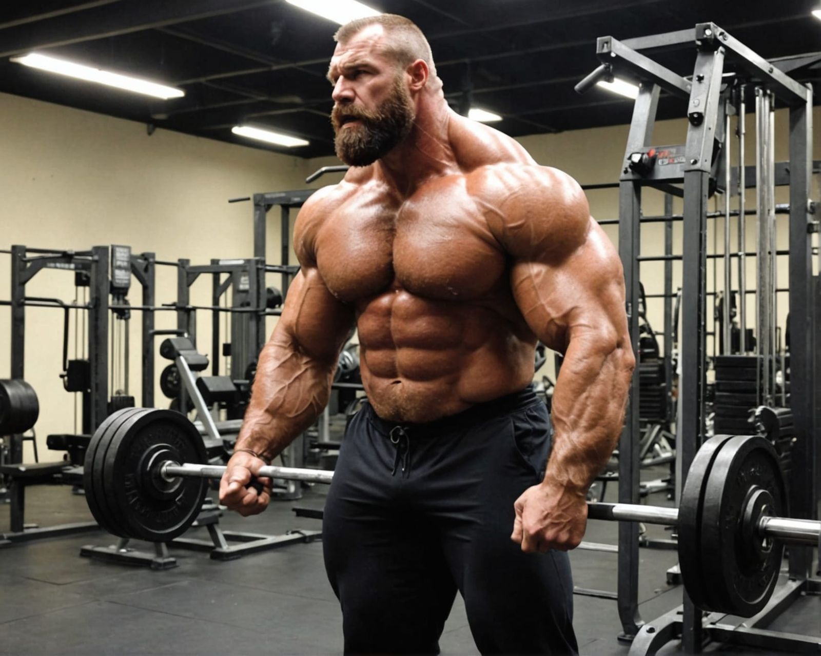 Ten Foot Tall Musclebear Dominates Gym