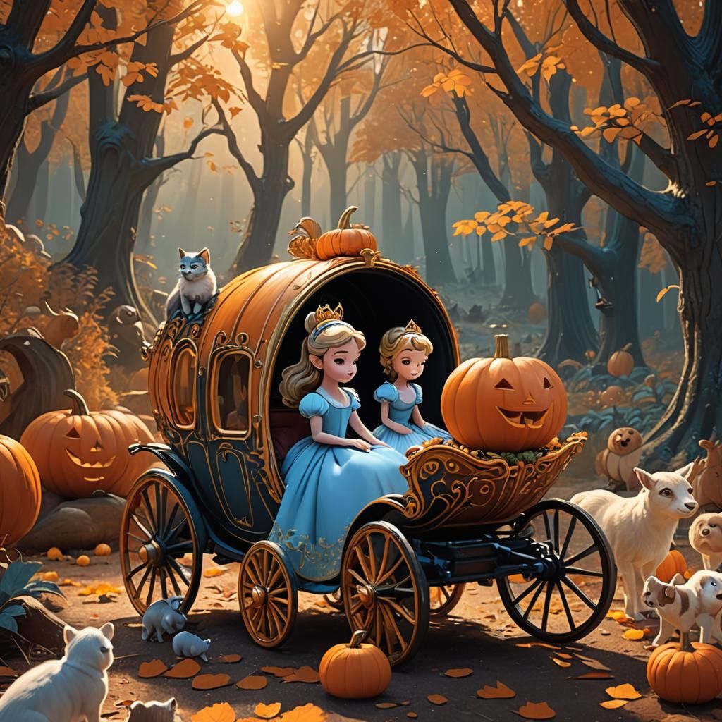 Chibi Cinderella's Magical Pumpkin Transformation