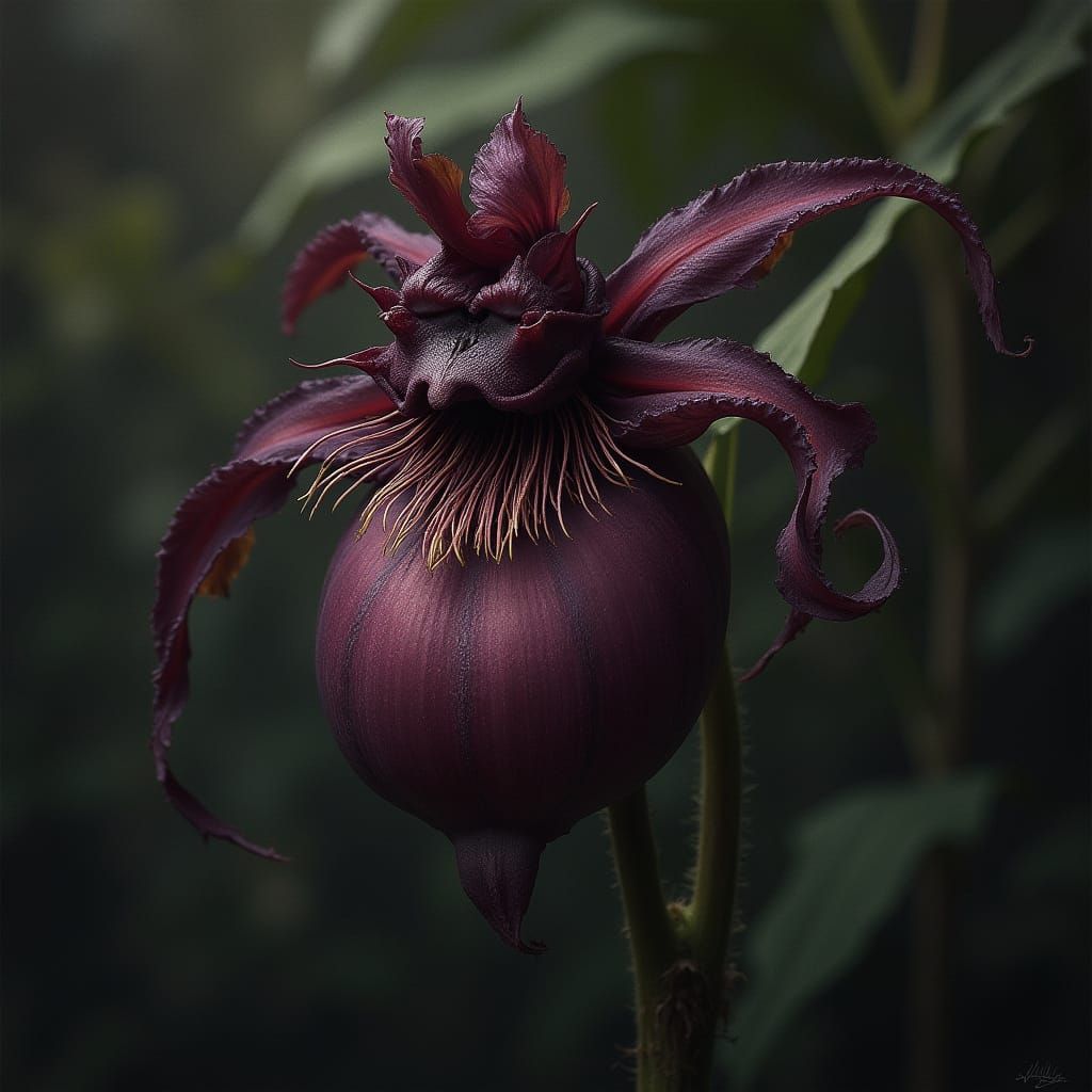 Exotic Dark Blooms of the Bat Flower