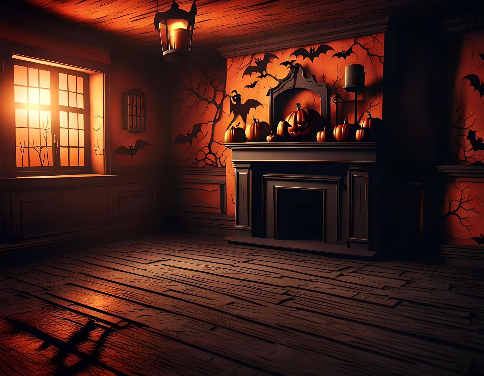 Spooky 3D Horror House Halloween Illustration