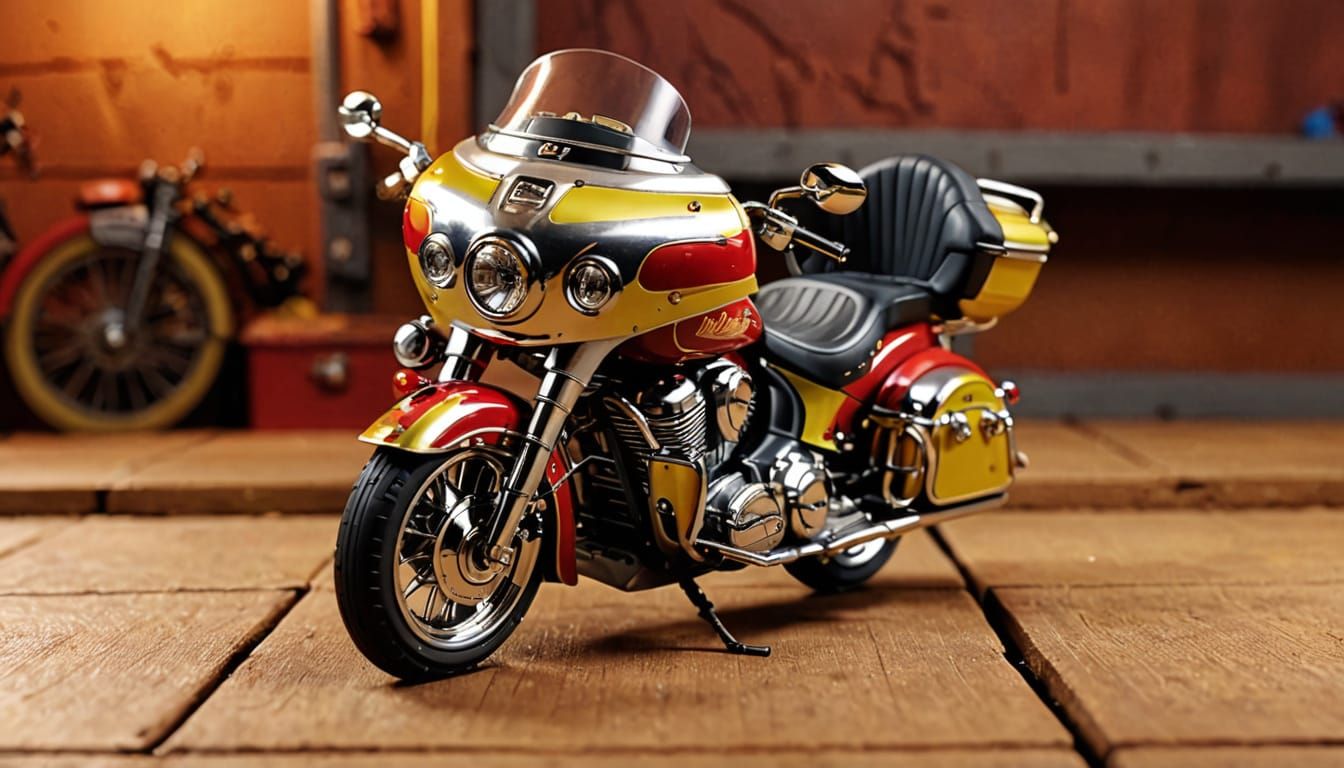 Hyperrealistic Toy Indian Motorcycle Concept Art