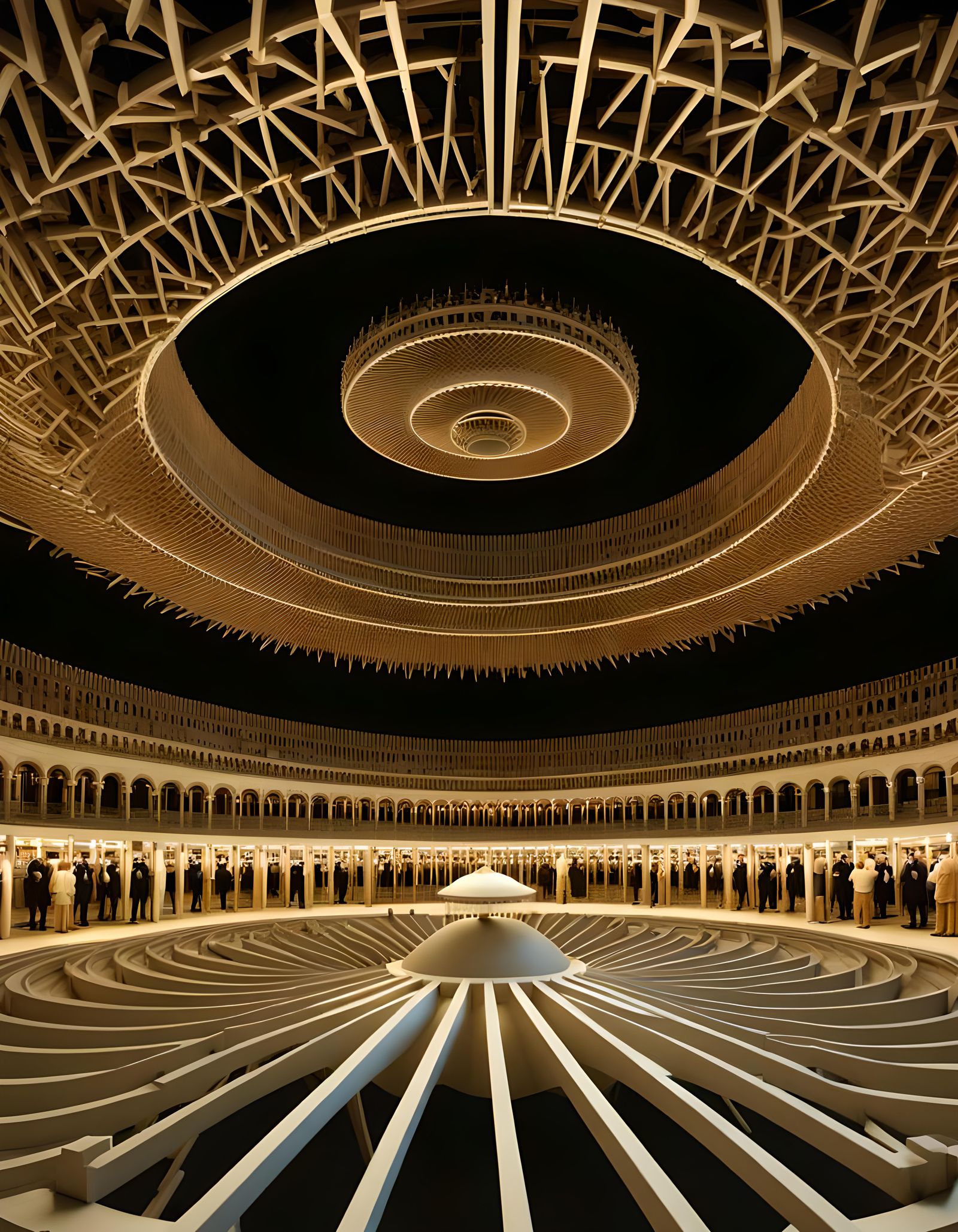 Futuristic Panopticon Prison Chamber with Fractal Details