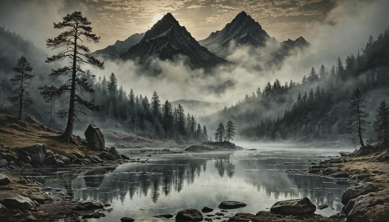 Intaglio Etching of Eternal Reflecting Mist