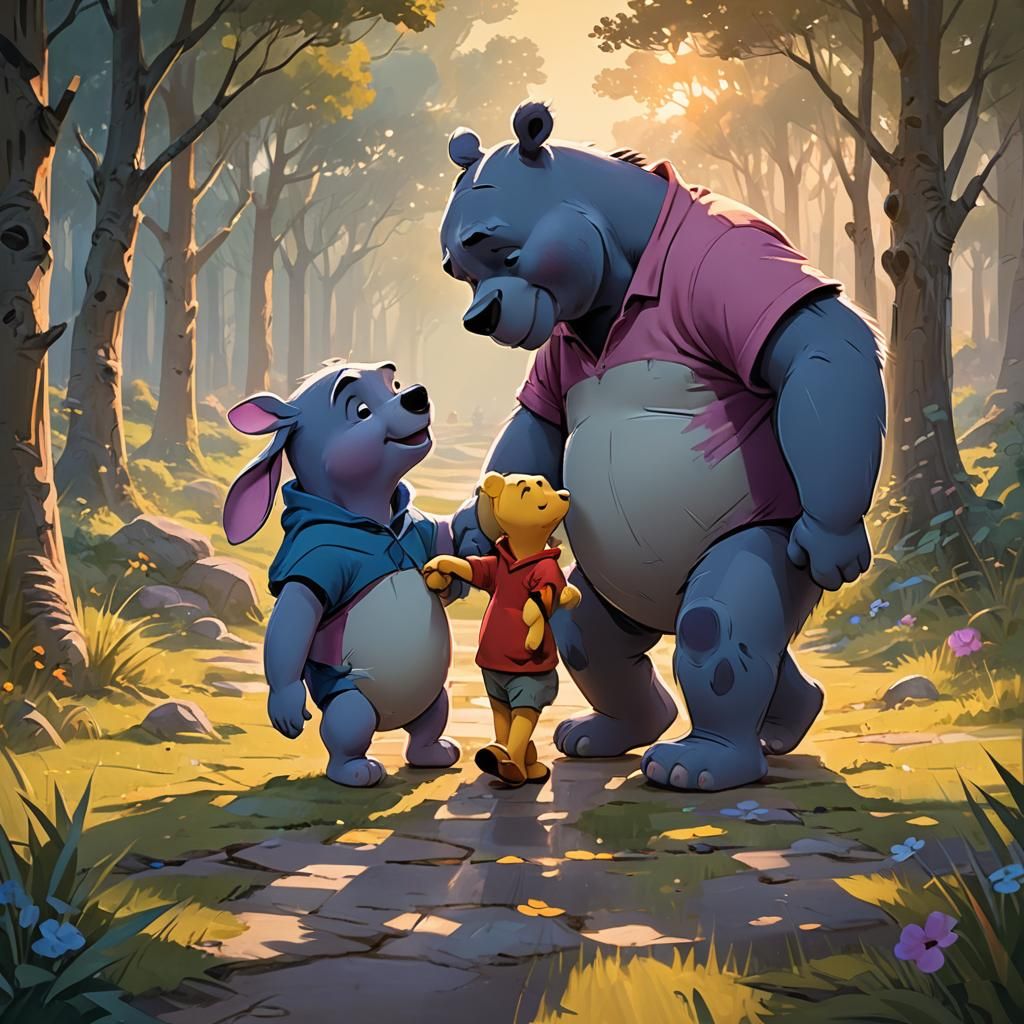 Winnie the Pooh and Eeyore Illustration