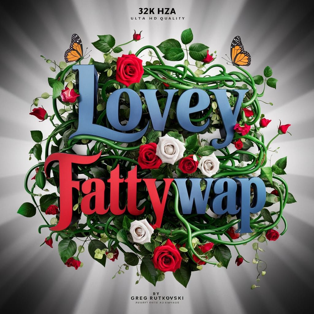 Bold Glass Lettering with Roses and Vines