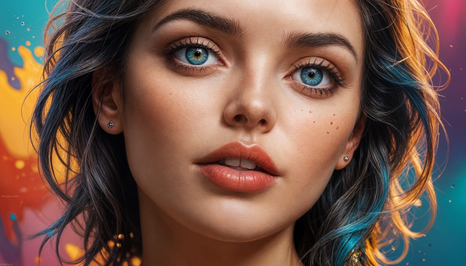 Hyperrealistic Portrait: Woman with Breathtaking Eyes