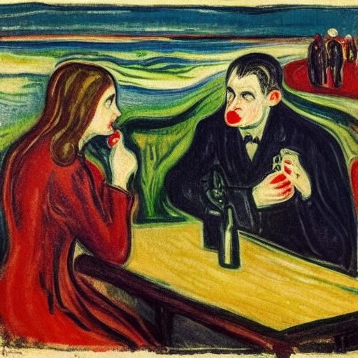 Vampire's Midnight Lunch: Expressionist and Realist Styles