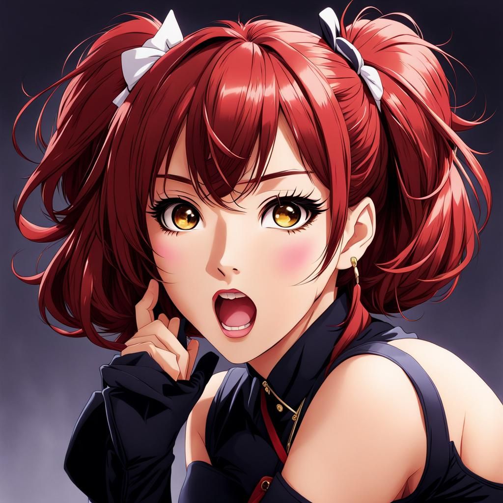 Funny Woman in Anime Key Visual Style