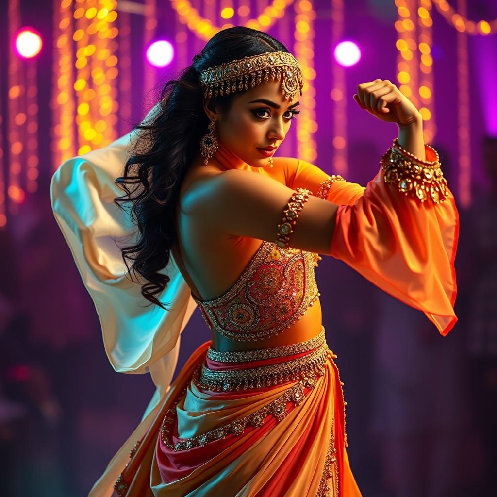 Surreal Disco Princess in Arabic Dance Costume