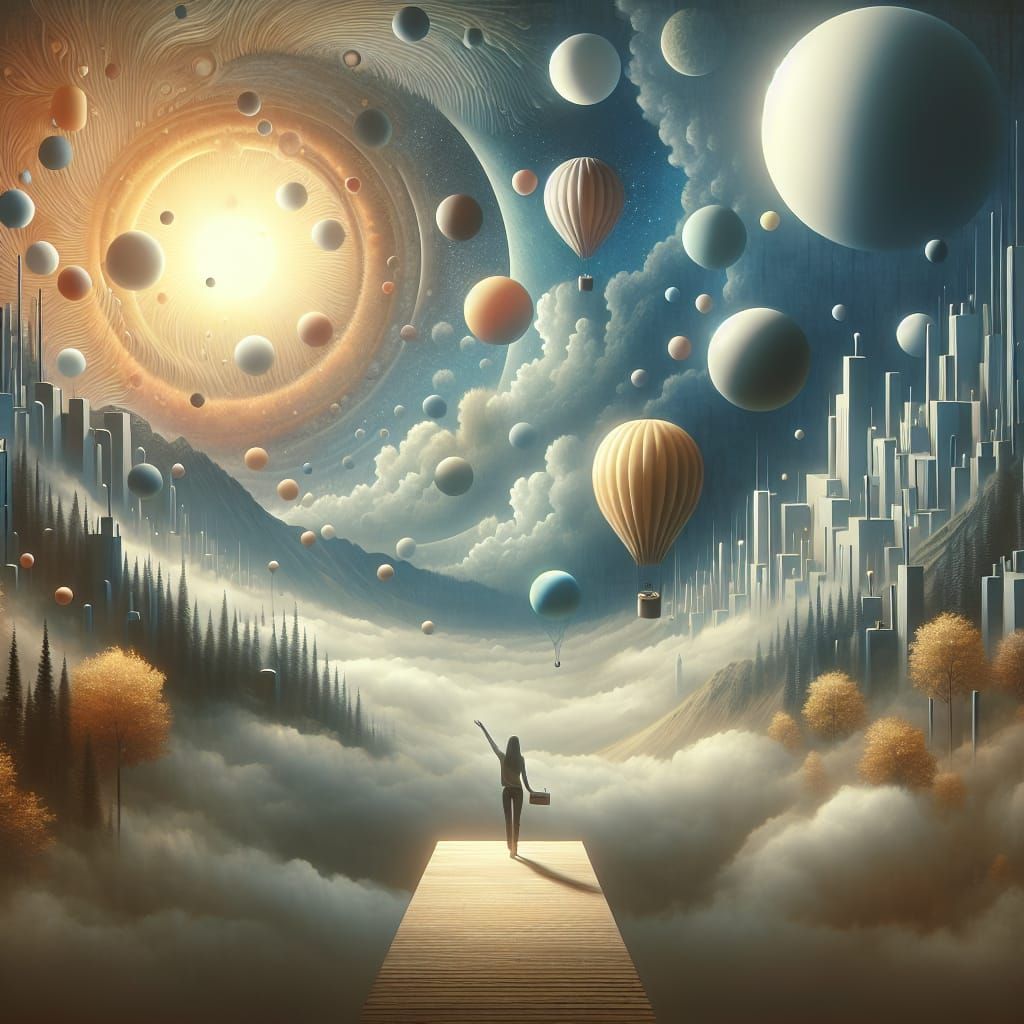 Hopeful Surreal Landscape in Meticulous Photorealistic Style