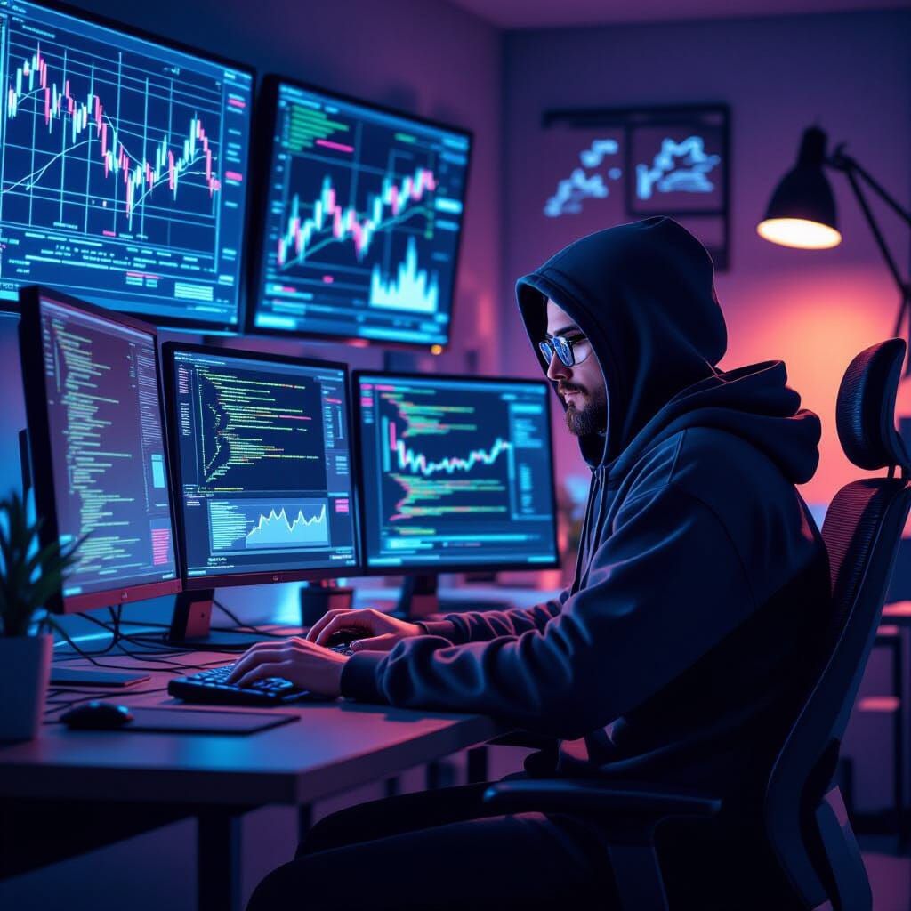 Satoshi Nakamoto in Cyberpunk Style