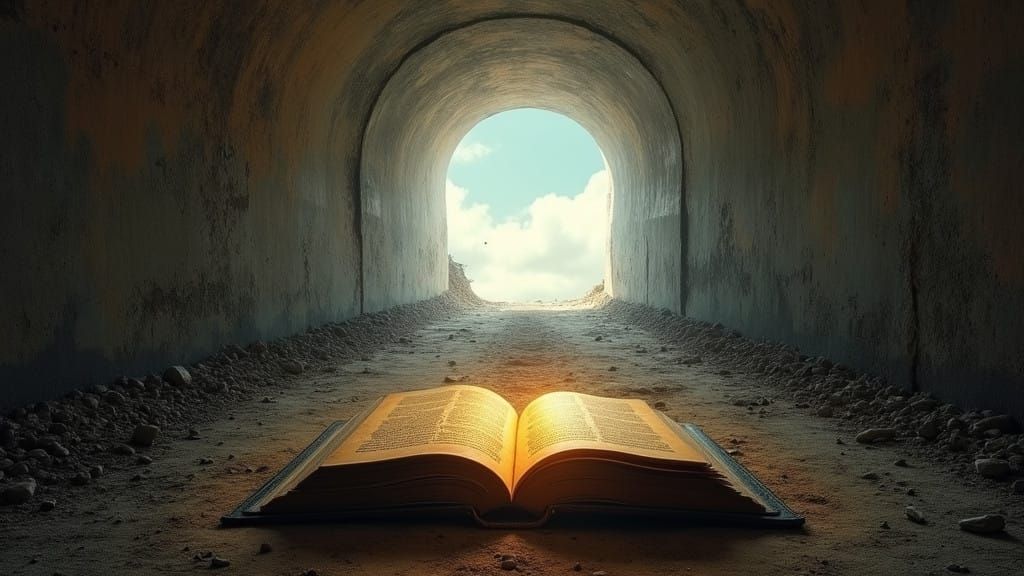 Surreal Gaza Tunnel Transcends to Ethereal Light