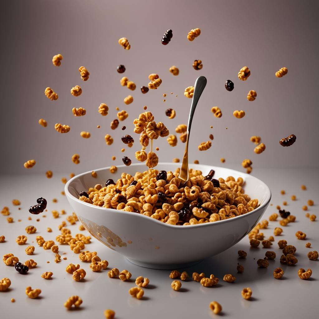 Hyperrealistic Scorpion Cereal Splash Art