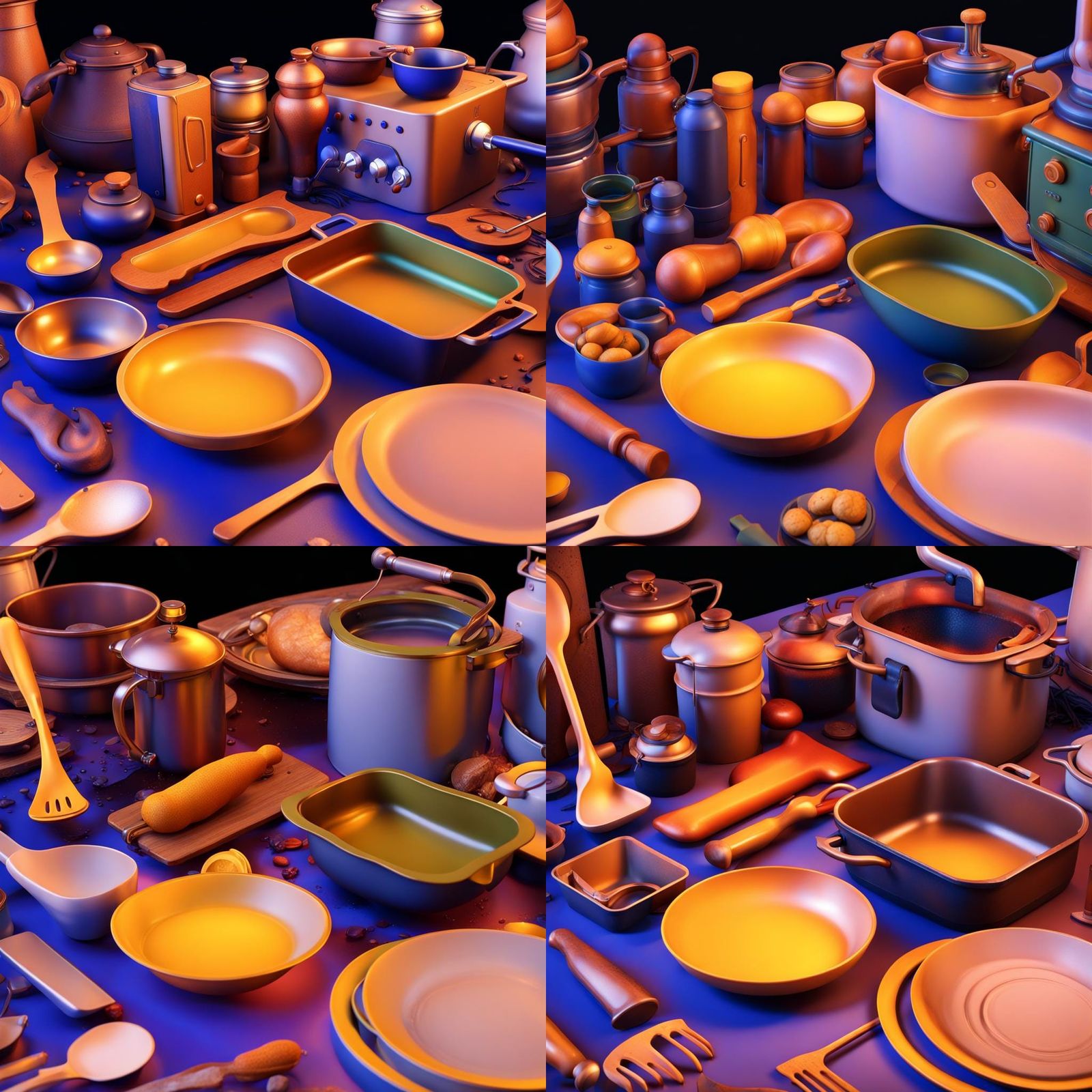 Kitchen Still Life in Detailed Matte Painting