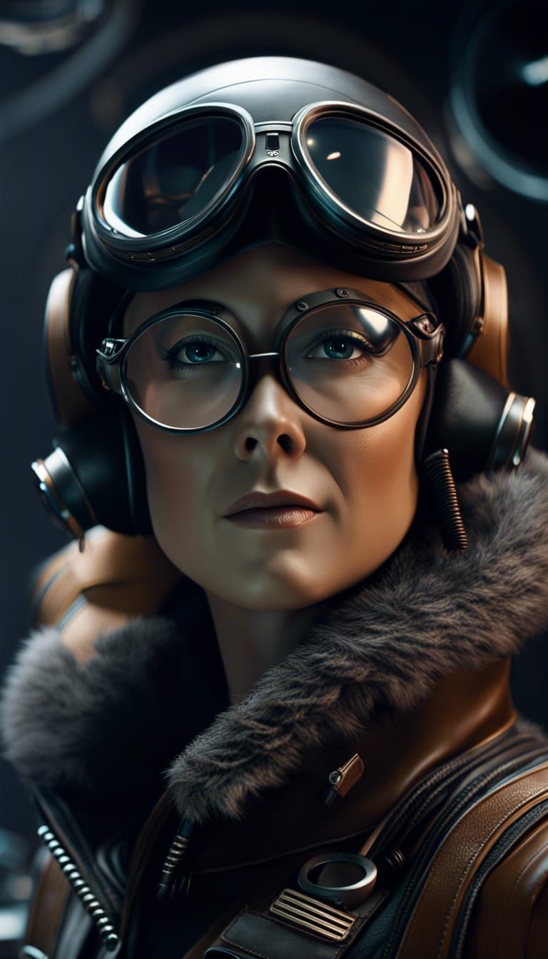 Dieselpunk Space Hero Pilot in Photorealistic CGI