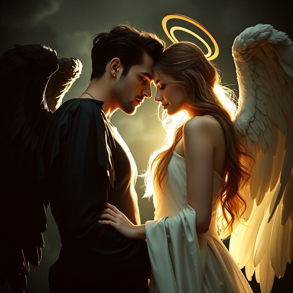 Tender Angels of Light and Darkness Unite in a Moment of Lon...