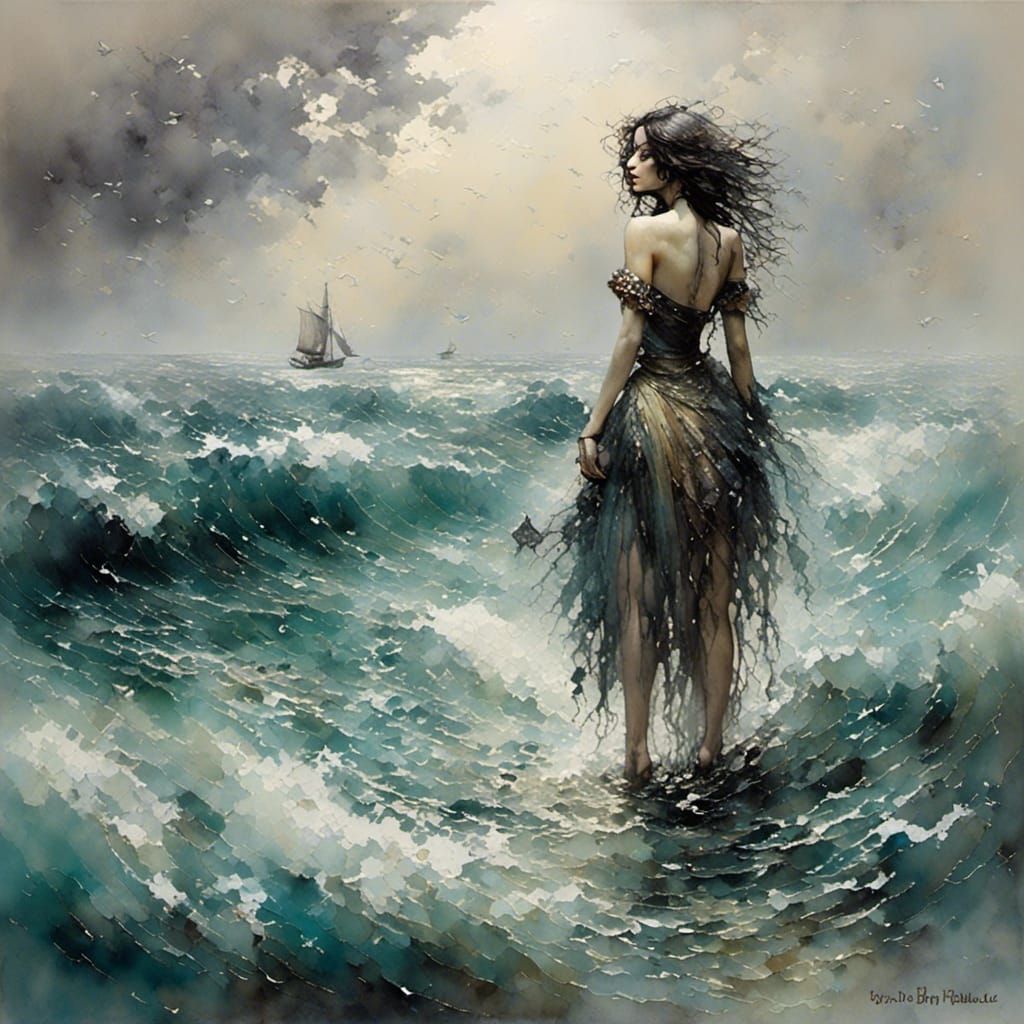 Solitary Figure Merging with Waves