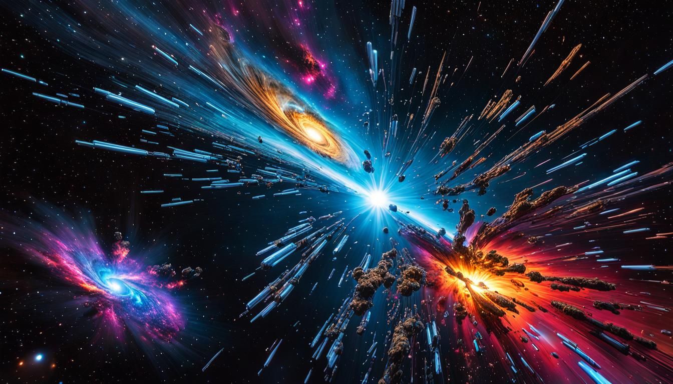 Liquid Chrome Galaxies in Space Nebula, Graffiti Art