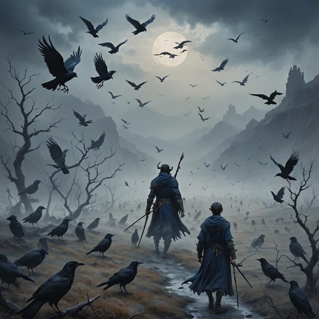 Dark Fantasy Druid in Eerie Silence