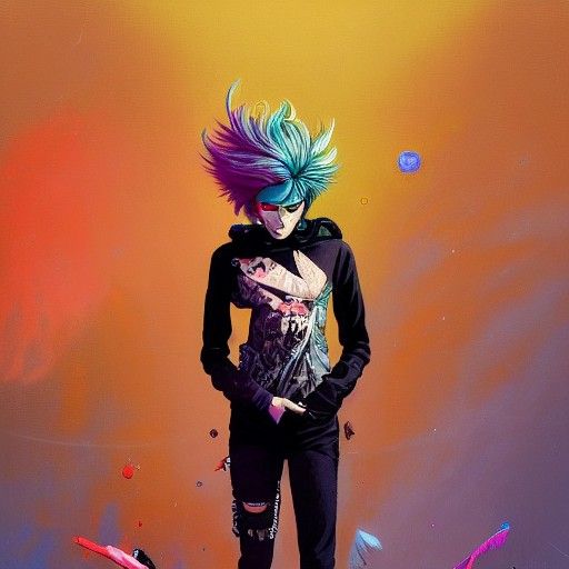 Androgynous Punk Couture Portrait on Stage