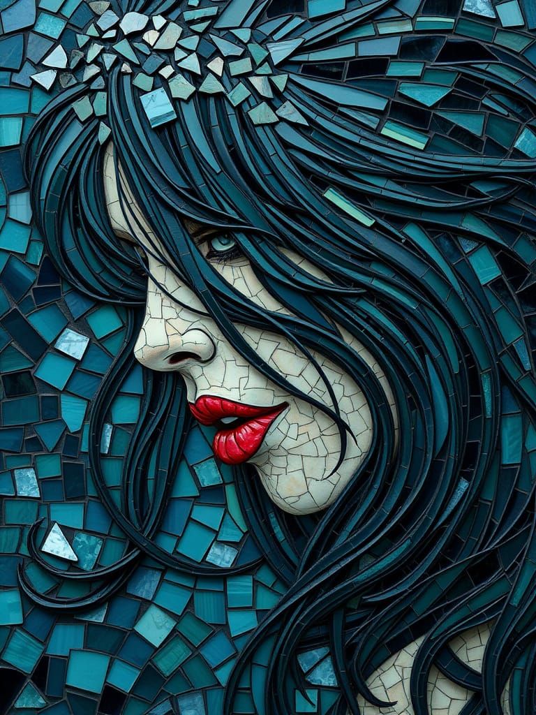 Mythical Siren in Oceanic Depths