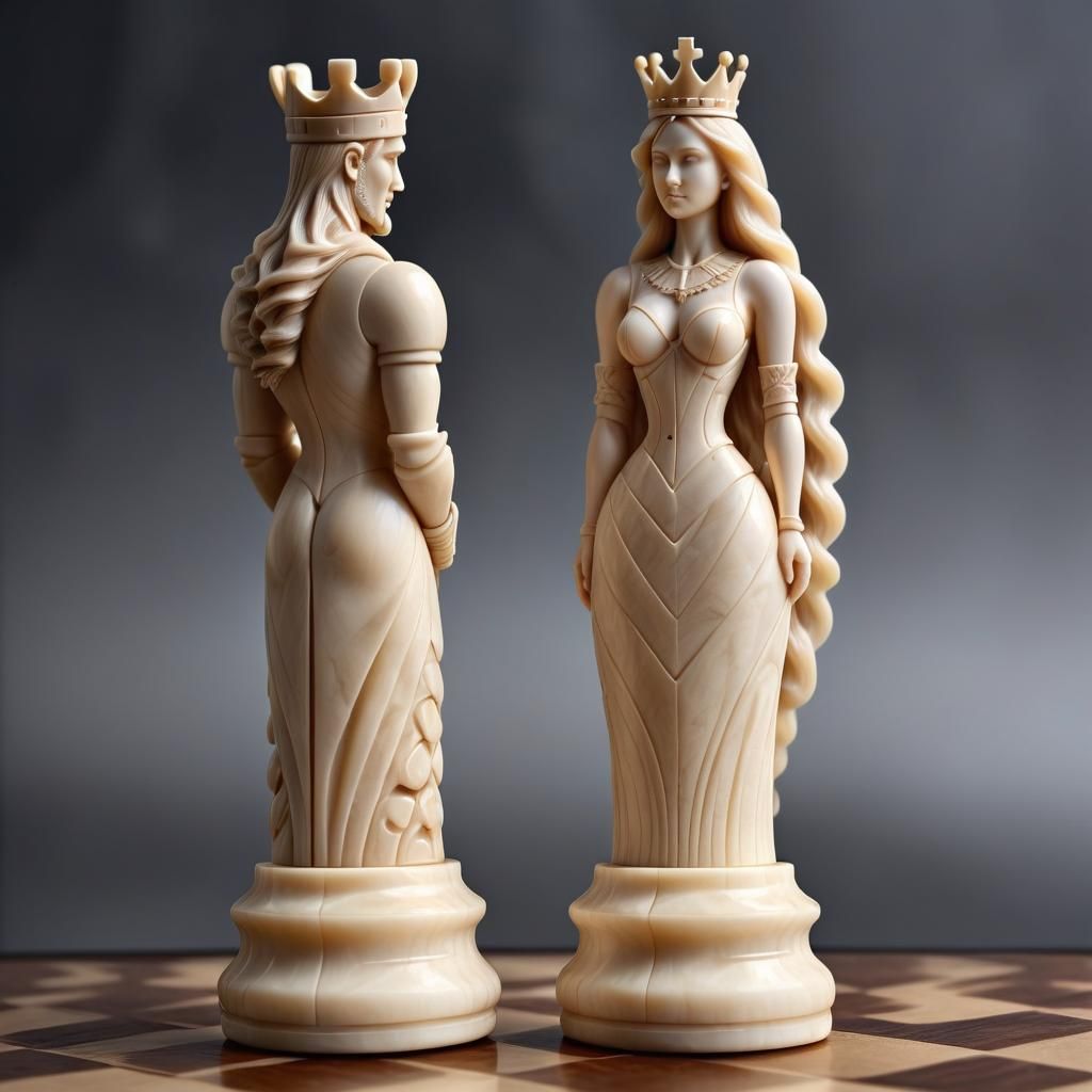 White King and Queen chess pieces