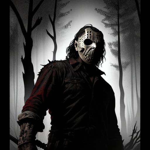 Menacing Horror Icon in Dark Fantasy Forest